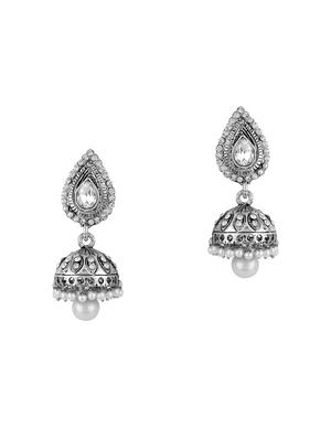 Silver Tone Oxidized Earrings - 15612414 - Standard Image - 1