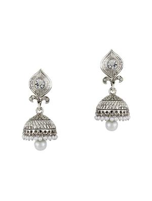 Silver Tone Oxidized Earrings - 15612415 - Standard Image - 1