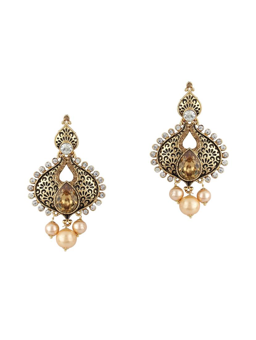 Gold Tone Stone Earrings - 15612417 - Zoom Image - 1