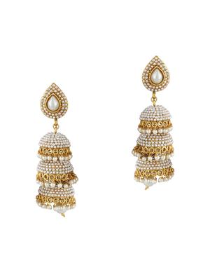 Gold Tone Pearl Inspired Earrings - 15612419 - Standard Image - 1