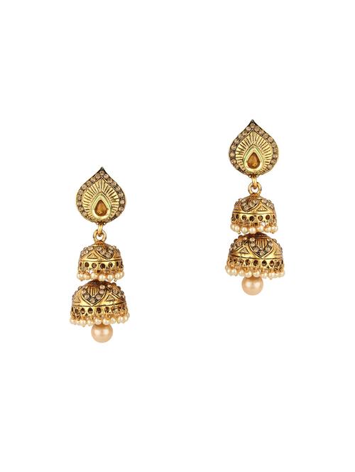 gold tone jhumka - 15612434 - Very Small Image - 1