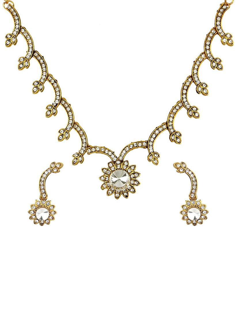 Gold Tone Necklace & Earrings Set - 15612522 - Zoom Image - 1