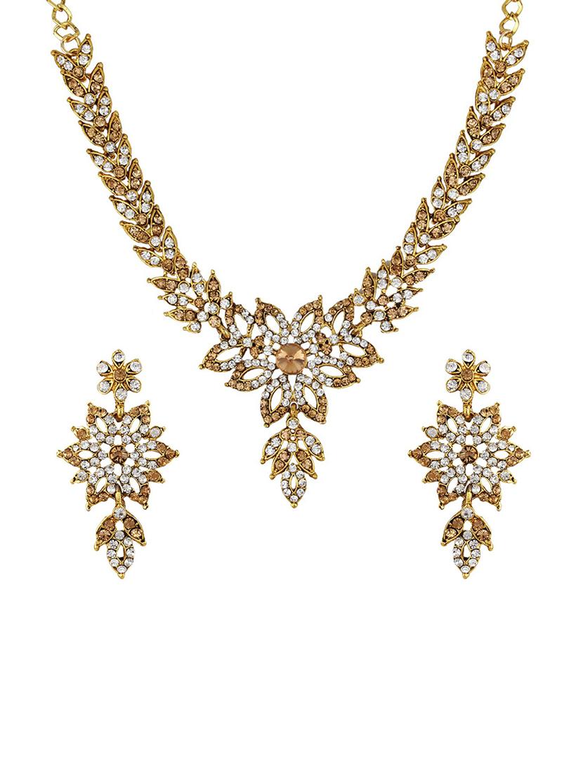 Gold Tone Necklace & Earrings Set - 15612528 - Zoom Image - 1