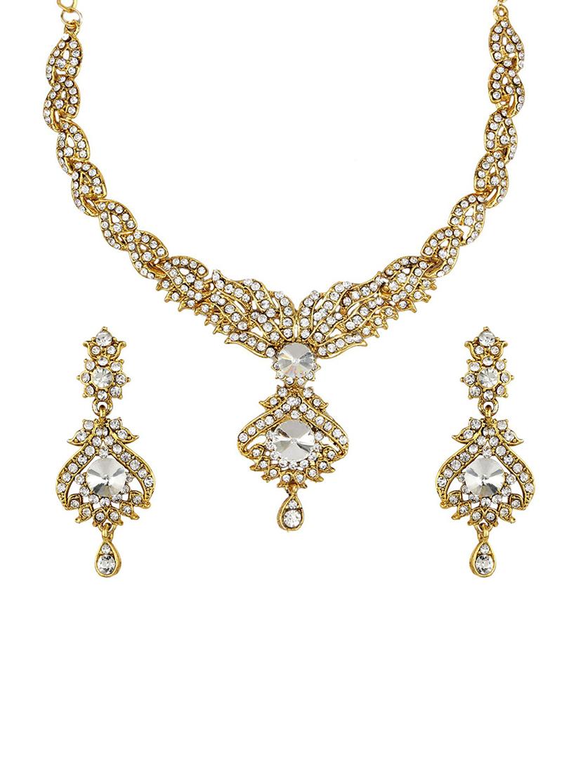 Gold Tone Necklace & Earrings Set - 15612538 - Zoom Image - 1
