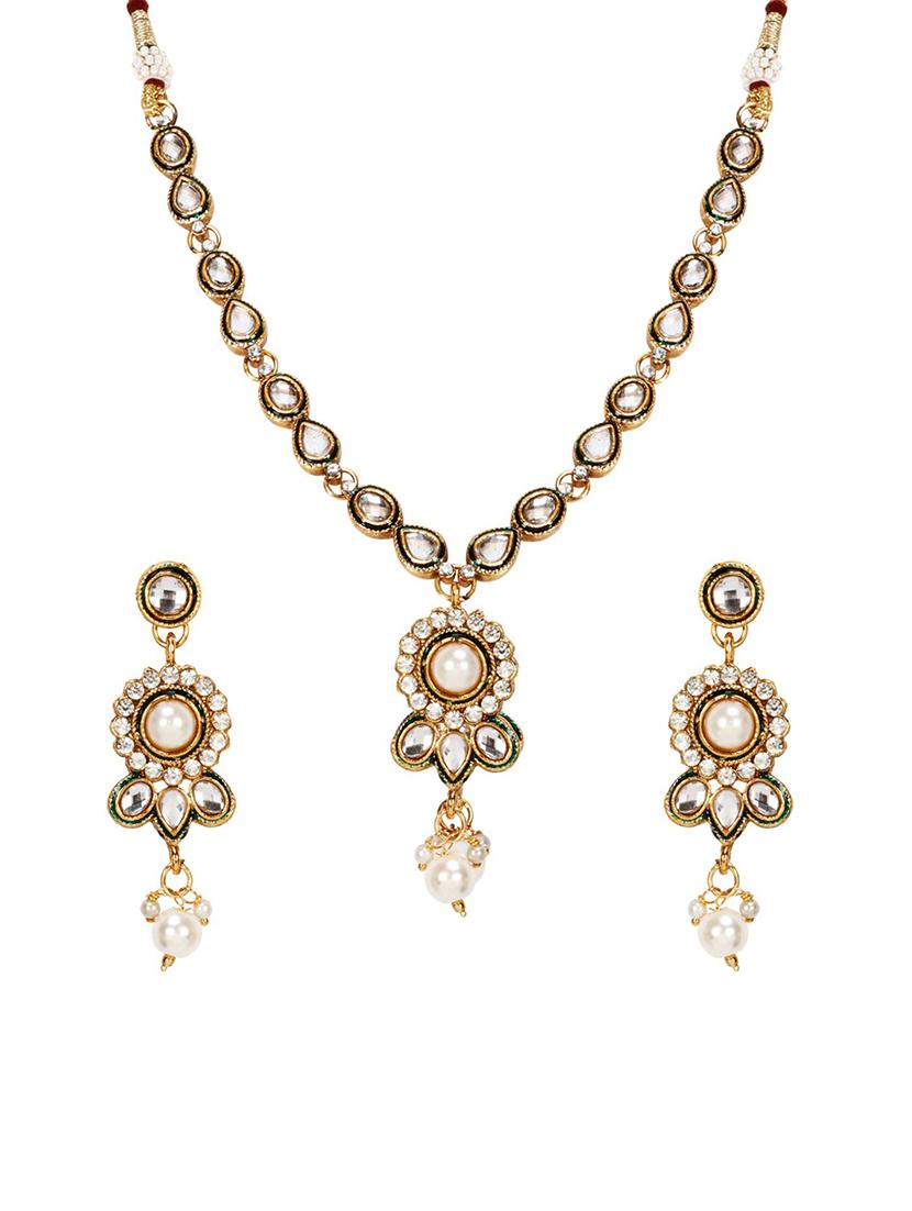 Gold Tone Necklace & Earrings Set - 15612539 - Zoom Image - 1