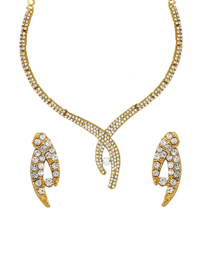 Gold Tone Necklace & Earrings Set - 15612542 - Zoom Image - 1