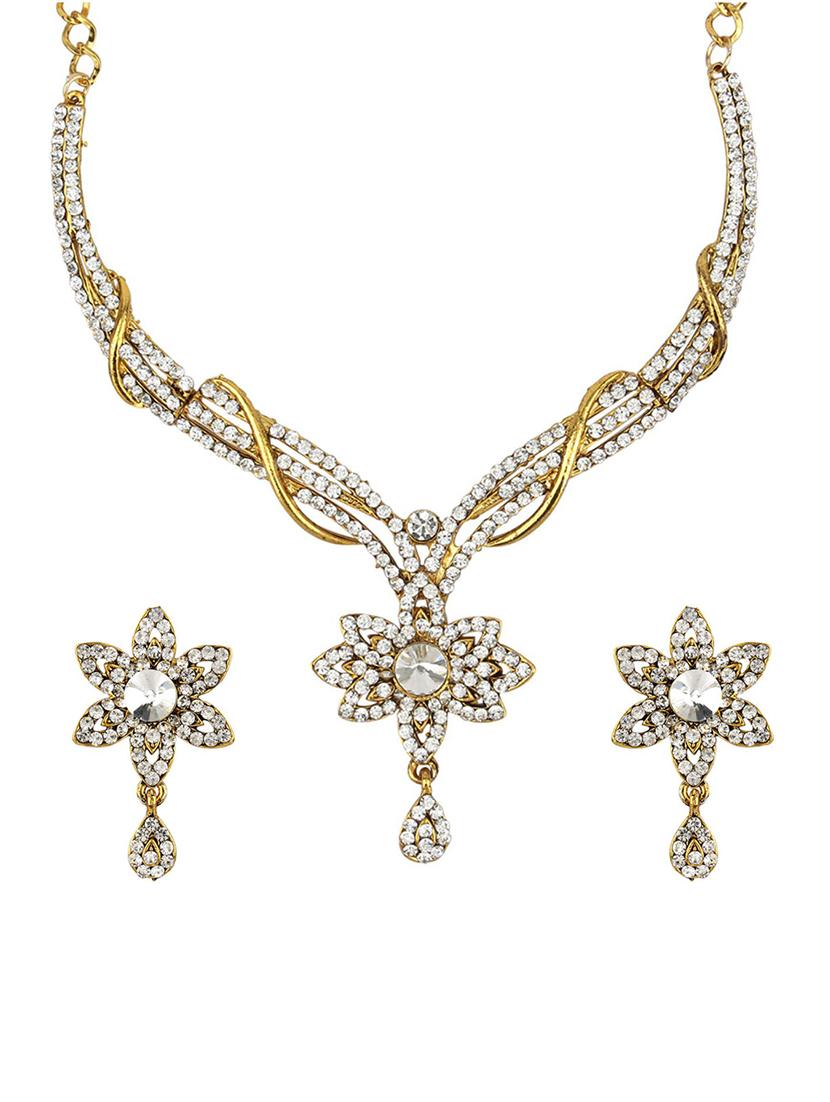 Gold Tone Necklace & Earrings Set - 15612543 - Zoom Image - 1
