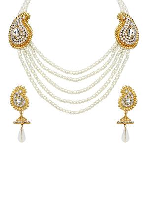 white Gold Tone Necklace & Earrings Set - 15612547 - Standard Image - 1