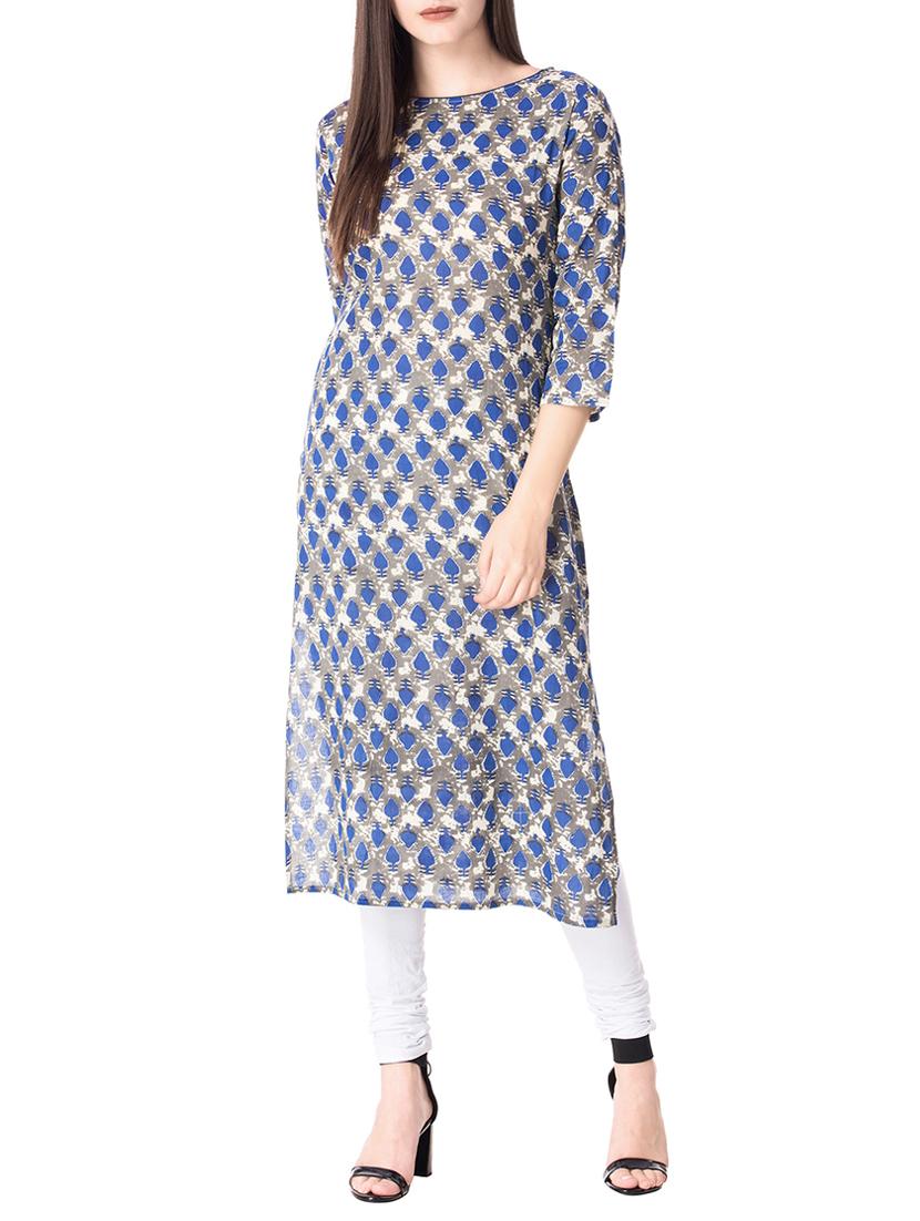 Printed straight kurta - 15612640 - Zoom Image - 1