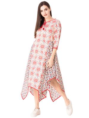 Printed asymmetric dress - 15612645 - Standard Image - 1