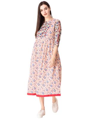 Flared printed slit sleeves dress - 15612651 - Standard Image - 1