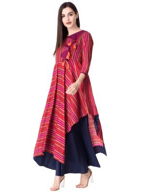Layered printed dress with tassels - 15612653 - Standard Image - 1