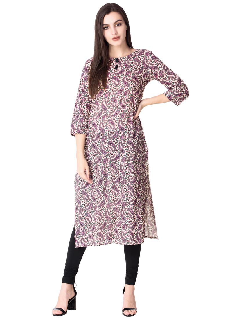 Paisley straight kurta - 15612656 - Zoom Image - 1