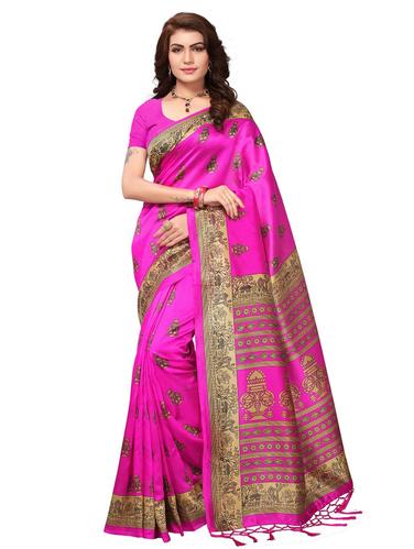 conversational printed mysore silk saree with blouse - 15612806 - Very Small Image - 1