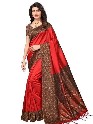 kalamkari pallu mysore silk saree with blouse - 15612811 - Very Small Image - 1
