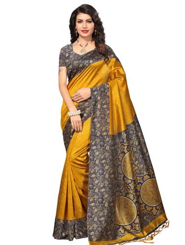 kalamkari pallu mysore silk saree with blouse - 15612813 - Very Small Image - 1