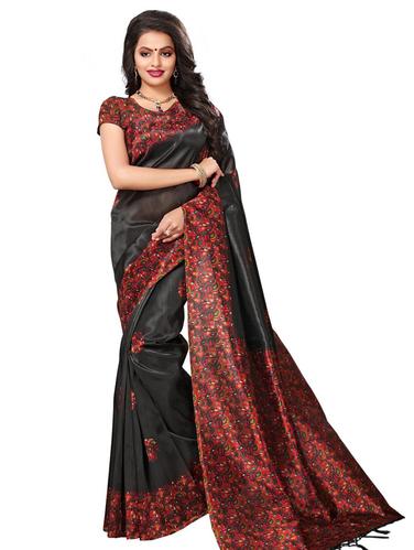 kalamkari printed mysore silk saree with blouse - 15612828 - Very Small Image - 1