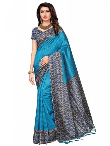 printed pallu mysore silk saree with blouse - 15612856 - Very Small Image - 1