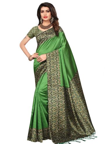 printed pallu mysore silk saree with blouse - 15612859 - Very Small Image - 1