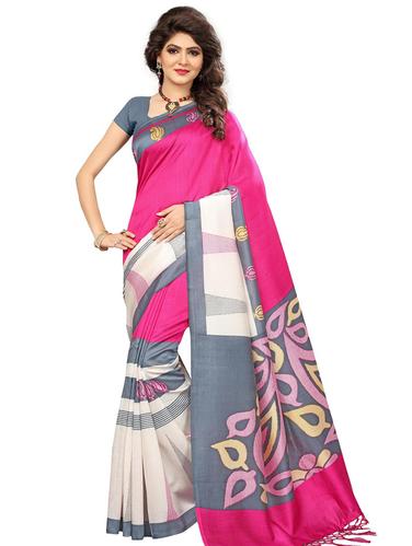 paisley printed mysore silk saree with blouse - 15612861 - Very Small Image - 1