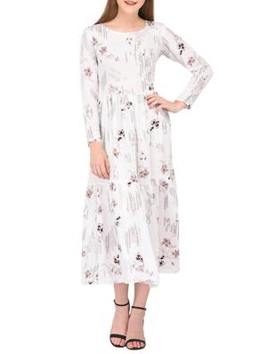 gathered waist tiered a-line dress - 15612872 - Standard Image - 1