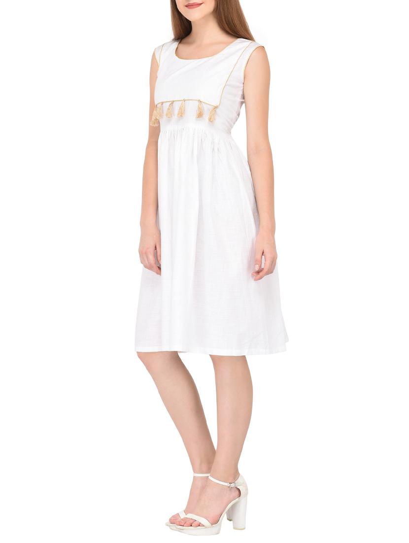 tasseled detail a-line dress - 15612876 - Zoom Image - 2