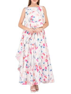 asymmetric overlay abstract print dress - 15612879 - Standard Image - 1
