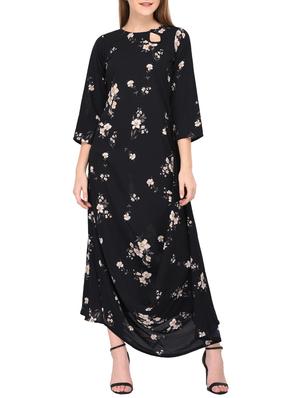 keyhole neck cowl drape asymmetric dress - 15612880 - Standard Image - 1