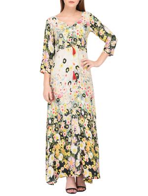 button detail floral dress - 15612881 - Standard Image - 1