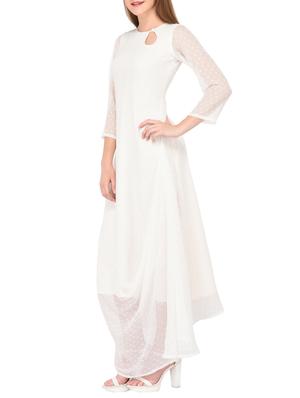 keyhole neck cowl drape asymmetric dress - 15612884 - Standard Image - 2