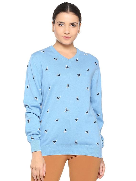v neck ribbed edge pullover - 15612966 - Zoom Image - 1