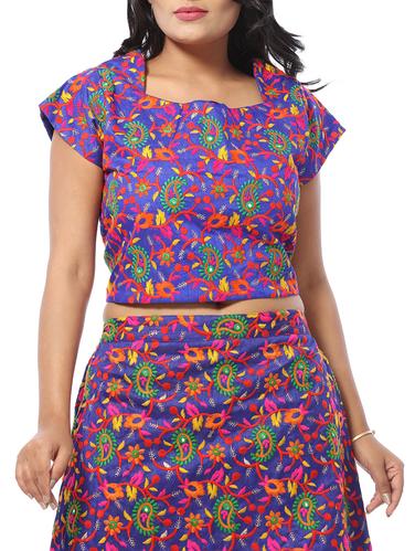 Embroidered tie back crop top - 15613025 - Very Small Image - 1