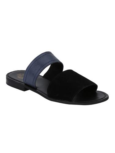 black Leather slip on slippers - 15613029 - Very Small Image - 1