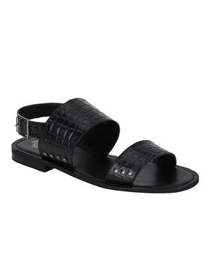 black Leather back strap sandals - 15613030 - Standard Image - 1