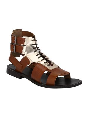 tan Leather back strap sandals - 15613041 - Standard Image - 1
