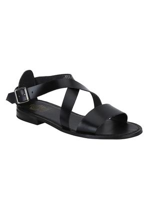 black Leather back strap sandals - 15613044 - Standard Image - 1