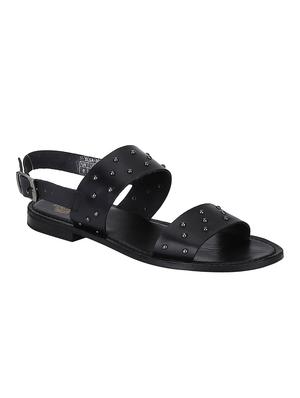 black Leather back strap sandals - 15613049 - Standard Image - 1