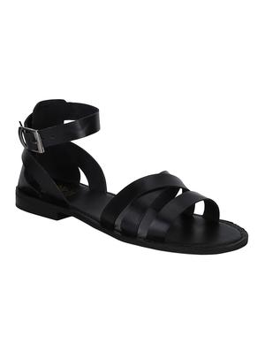 black Leather back strap sandals - 15613050 - Standard Image - 1