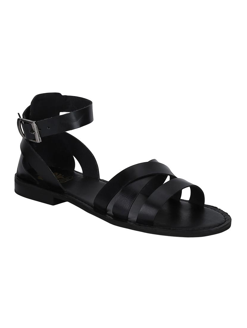 black leather back strap sandals - 15613050 - Zoom Image - 1
