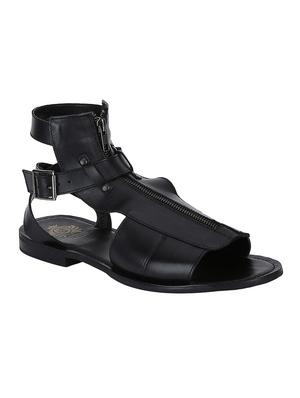 black Leather back strap sandals - 15613051 - Standard Image - 1