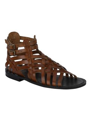 tan Leather back strap sandals - 15613053 - Standard Image - 1