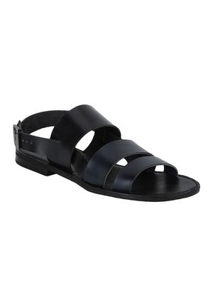 navy Leather back strap sandals - 15613055 - Standard Image - 1