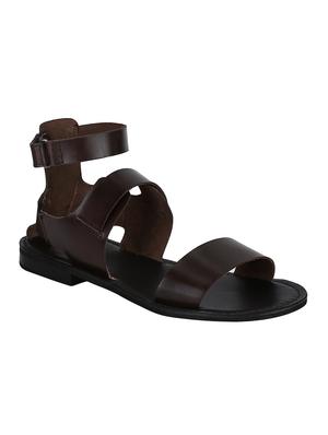 brown Leather back strap sandals - 15613057 - Standard Image - 1