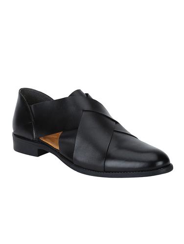 black Leather slip on sandals - 15613146 - Very Small Image - 1