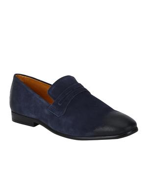 navy Suede casual slip ons - 15613151 - Standard Image - 1