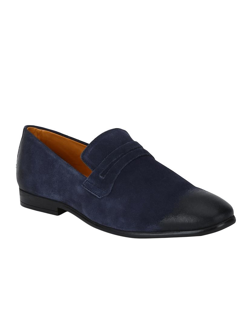 navy Suede casual slip ons - 15613151 - Zoom Image - 1