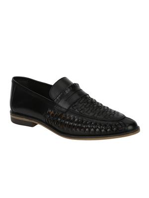 black Leather casual slip ons - 15613152 - Standard Image - 1