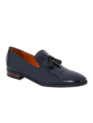 navy Patent Leather tassel slip ons - 15613156 - Standard Image - 1