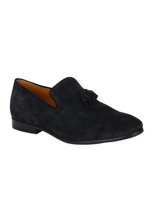 navy Suede tassel slipons - 15613161 - Standard Image - 1