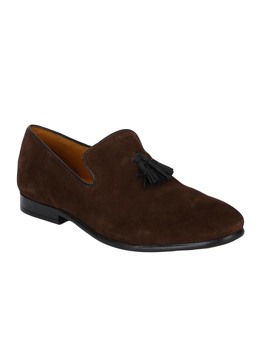 brown Suede tassel slipons - 15613162 - Zoom Image - 1